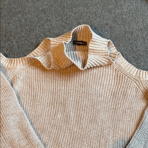 Tan Open Shoulder Sweater from Express - Picture 2 of 2